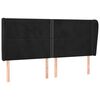 vidaXL Testiera ad Orecchio Nera 203x23x118/128 cm in Velluto