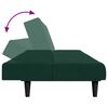 vidaXL Divano Letto a 2 Posti con Poggiapiedi Verde Scuro in Velluto