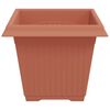 vidaXL Vaso quadrato per fiori 24 pcs Rosso Mattone 38 x 38 x 30 cm