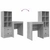 vidaXL Scrivania con cassetto 2 pcs Grigio Sonoma