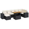 vidaXL Set Divani da Giardino 5 pz con Cuscini Nero Polyrattan Acacia