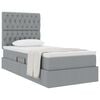 vidaXL Letto con contenitore e materasso Grigio chiaro 100 x 200 cm