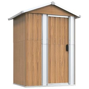 vidaXL Casetta da giardino marrone 126x97,5x177 cm in acciaio zincato