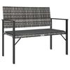 vidaXL Panca da Giardino a 2 Posti con Cuscini in Polyrattan Grigio