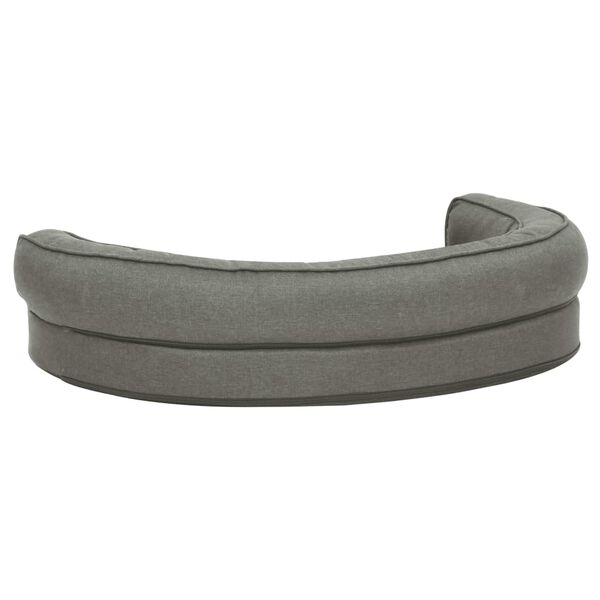 vidaXL Materasso Ergonomico per Cani 90x64 cm Pile Effetto Lino Grigio