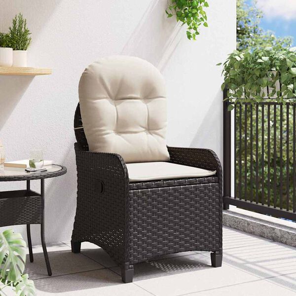 vidaXL Poltrona reclinabile Nero 56 x 66 x 95cm polyrattan