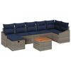 vidaXL Set Divano da Giardino con cuscino 8 pcs Grigio Poly Rattan
