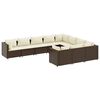 vidaXL Set Divani da Giardino 10pz con Cuscini in Polyrattan Marrone