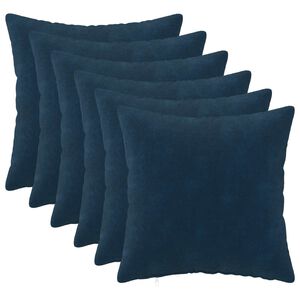 vidaXL Federa 6 pz HEERLEN Blu 30 x 30 cm Fleece in microfibra