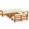 vidaXL Set da Giardino 8 pz con Cuscini 100x60 cm Legno di Acacia