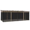 vidaXL Gazebo con Pareti in Rete Tortora 6x3 m in Acciaio