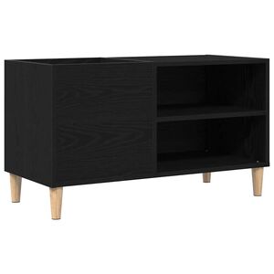vidaXL Mobile porta vinili Rovere nero 84,5 x 38 x 48 cm