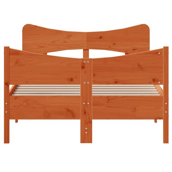 vidaXL Giroletto senza Materasso Marrone Cera 120x200 cm Legno di Pino