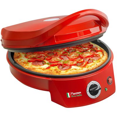 Bestron APZ400 Piccolo Forno Pizza / Griglia da Tavola 1800 W Rosso