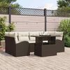 vidaXL Set Divano da Giardino con cuscino 7 pcs Marrone Poly Rattan