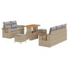 vidaXL Set Divano da Giardino 8 pz Beige polyrattan