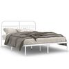 vidaXL Giroletto con Testiera Metallo Bianco 150x200 cm