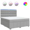 vidaXL Giroletto a Molle con Materasso Grigio Chiaro180x200 cm Tessuto