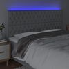 vidaXL Testiera a LED Grigio Chiaro 200x7x118/128 cm in Tessuto