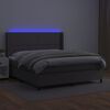 vidaXL Giroletto Molle con Materasso e LED Grigio 180x200cm Similpelle