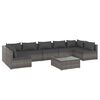 vidaXL Set Divani da Giardino 8 pz con Cuscini in Polyrattan Grigio