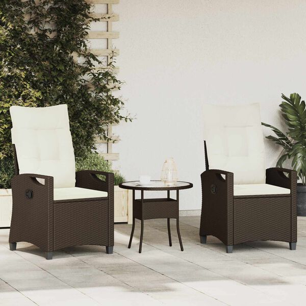 vidaXL Sedia da Giardino 2 pcs Marrone e Crema 56 x 60 x 112 cm