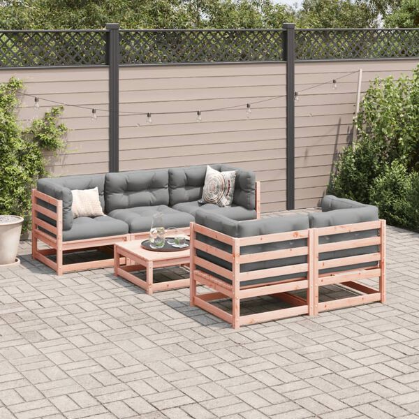 vidaXL Set Divani Giardino 6 pz Cuscini Legno Massello Abete Douglas