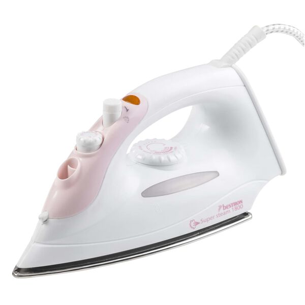Bestron Ferro da Stiro a Vapore AEA6088P 1800 W Bianco e Rosa
