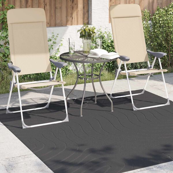 vidaXL Tappeti per area HUARTE Antracite 120 x 120 cm Poliestere