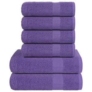 vidaXL Set di asciugamani 6 pezzi FROGN Viola 360 g/m&sup2;
