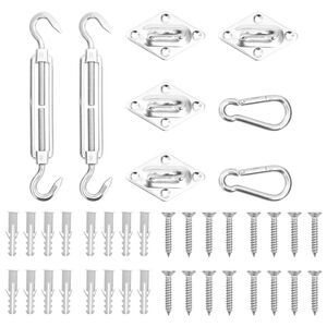vidaXL Set Accessori per Vela Parasole 8 pz in Acciaio Inossidabile