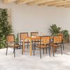 vidaXL Set da Pranzo per Giardino 7 pcs Nero Poly Rattan