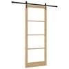 vidaXL Porta scorrevole Naturale e Nero 93 x 232 cm