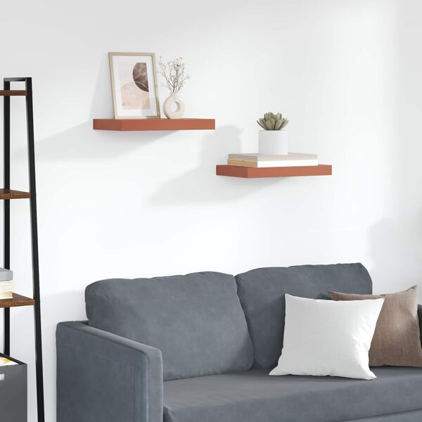 vidaXL Scaffale da parete 2 pcs Rosso 40 x 23,5 x 4 cm