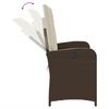 vidaXL Panca Reclinabile da Giardino con Cuscini Marrone in Polyrattan