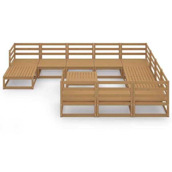 vidaXL Set Divani da Giardino 12 pz in Legno Massello di Pino