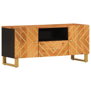vidaXL Mobile Porta TV Marrone e Nero 105x33,5x46 cm in Legno di Mango