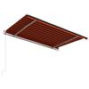 vidaXL Tenda da Sole Retrattile Automatica 400x300 cm Arancione e Marrone
