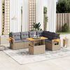 vidaXL Set Divani da Giardino 7 pz con Cuscini Beige in Polyrattan