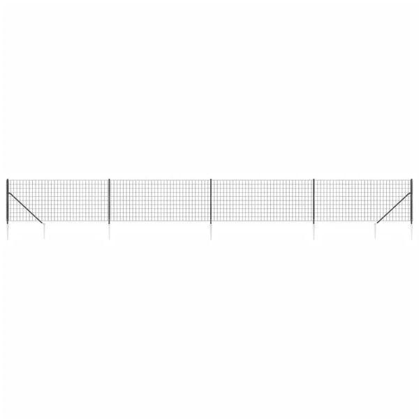 vidaXL Recinzione Metallica con Picchetti Ancoraggio Antracite 1x10 m