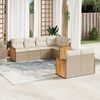 vidaXL Set Divani da Giardino 7 pz con Cuscini Beige in Polyrattan