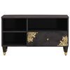 vidaXL Mobile TV Nero 80 x 33 x 46 cm Legno di mango massello