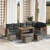vidaXL Set Divano da Giardino con cuscino 12 pcs Grigio polyrattan