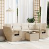 vidaXL Set Divani da Giardino 7 pz con Cuscini Beige in Polyrattan