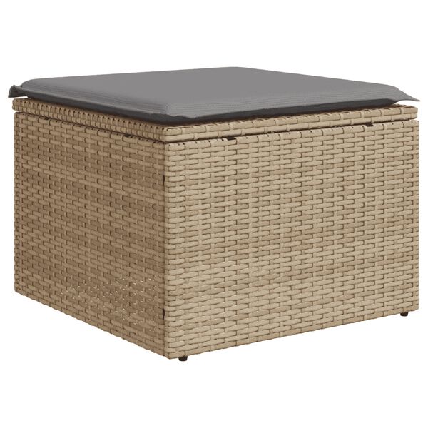 vidaXL Set Divano da Giardino 9 pz con Cuscini Beige in Polyrattan