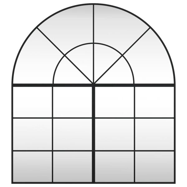 vidaXL Specchio da Parete Nero 100x110 cm Arco in Ferro