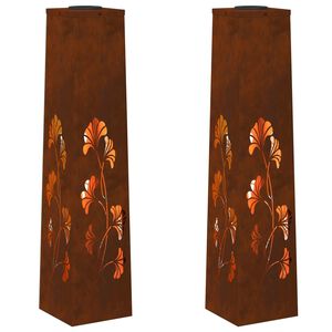 vidaXL Faro LED solare per sentieri 2 pz Bianco caldo 18 x 18 x 80 cm