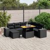 vidaXL Set Divani da Giardino con Cuscini 8 pz Nero in Polyrattan