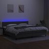 vidaXL Letto a Molle Materasso e LED Grigio Scuro 200x200cm in Tessuto
