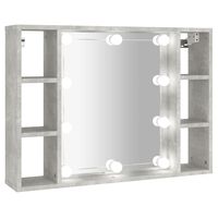 vidaXL Mobile a Specchio con LED Grigio Cemento 76x15x55 cm